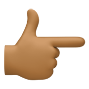 👉🏾 Emoji nach rechts weisender Zeigefinger: mitteldunkle Hautfarbe Facebook 13.1.