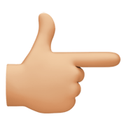 👉🏼 Emoji nach rechts weisender Zeigefinger: mittelhelle Hautfarbe Facebook 13.1.