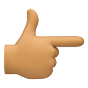 👉🏽 Emoji Dorso De Mano Con índice A La Derecha: Tono De Piel Medio en Facebook 13.1.