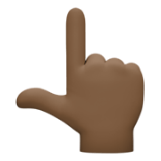 👆🏿 Emoji Dorso Da Mão Com Dedo Indicador Apontando Para Cima: Pele Escura na Facebook 13.1.