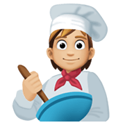 Émoji 🧑🏼‍🍳 Cuisinier (tous Genres) : Peau Moyennement Claire sur Facebook 13.1.