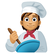 Emoji 🧑🏽‍🍳 Persona Che Cucina: Carnagione Olivastra su Facebook 13.1.
