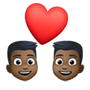 👨🏿‍❤️‍👨🏿 Emoji Casal Apaixonado - Homem: Pele Escura, Homem: Pele Escura na Facebook 13.1.