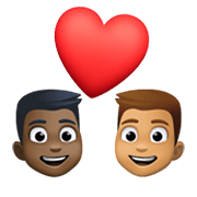 Emoji 👨🏿‍❤️‍👨🏽 Coppia Con Cuore - Uomo: Carnagione Scura, Uomo: Carnagione Olivastra su Facebook 13.1.