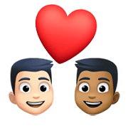Emoji 👨🏻‍❤️‍👨🏾 Coppia Con Cuore - Uomo: Carnagione Chiara, Uomo: Carnagione Abbastanza Scura su Facebook 13.1.