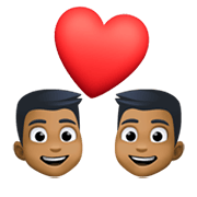 Emoji 👨🏾‍❤️‍👨🏾 Coppia Con Cuore - Uomo: Carnagione Abbastanza Scura, Uomo: Carnagione Abbastanza Scura su Facebook 13.1.