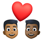 Emoji 👨🏾‍❤️‍👨🏿 Coppia Con Cuore - Uomo: Carnagione Abbastanza Scura, Uomo: Carnagione Scura su Facebook 13.1.