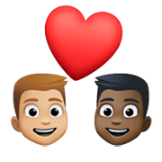 Emoji 👨🏼‍❤️‍👨🏿 Coppia Con Cuore - Uomo: Carnagione Abbastanza Chiara, Uomo: Carnagione Scura su Facebook 13.1.