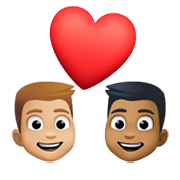 Emoji 👨🏼‍❤️‍👨🏾 Coppia Con Cuore - Uomo: Carnagione Abbastanza Chiara, Uomo: Carnagione Abbastanza Scura su Facebook 13.1.