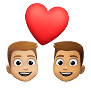 👨🏼‍❤️‍👨🏽 Emoji Pareja Enamorada - Hombre: Tono De Piel Claro Medio, Hombre: Tono De Piel Medio en Facebook 13.1.