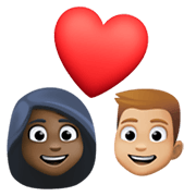 Emoji 👩🏿‍❤️‍👨🏼 Coppia Con Cuore - Donna: Carnagione Scura, Uomo: Carnagione Abbastanza Chiara su Facebook 13.1.