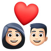 Emoji 👩🏻‍❤️‍👨🏻 Coppia Con Cuore - Donna: Carnagione Chiara, Uomo: Carnagione Chiara su Facebook 13.1.