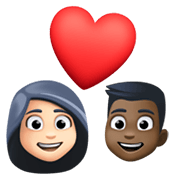 Emoji 👩🏻‍❤️‍👨🏿 Coppia Con Cuore - Donna: Carnagione Chiara, Uomo: Carnagione Scura su Facebook 13.1.