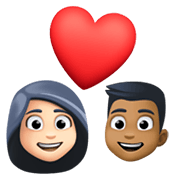Emoji 👩🏻‍❤️‍👨🏾 Coppia Con Cuore - Donna: Carnagione Chiara, Uomo: Carnagione Abbastanza Scura su Facebook 13.1.