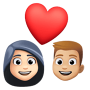 Emoji 👩🏻‍❤️‍👨🏼 Coppia Con Cuore - Donna: Carnagione Chiara, Uomo: Carnagione Abbastanza Chiara su Facebook 13.1.