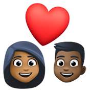 Emoji 👩🏾‍❤️‍👨🏿 Coppia Con Cuore - Donna: Carnagione Abbastanza Scura, Uomo: Carnagione Scura su Facebook 13.1.