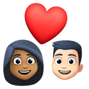 👩🏾‍❤️‍👨🏻 Emoji Pareja Enamorada - Mujer: Tono De Piel Oscuro Medio, Hombre: Tono De Piel Claro en Facebook 13.1.