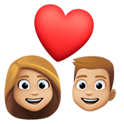 👩🏼‍❤️‍👨🏼 Emoji Pareja Enamorada - Mujer: Tono De Piel Claro Medio, Hombre: Tono De Piel Claro Medio en Facebook 13.1.