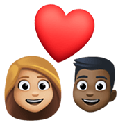 Emoji 👩🏼‍❤️‍👨🏿 Coppia Con Cuore - Donna: Carnagione Abbastanza Chiara, Uomo: Carnagione Scura su Facebook 13.1.