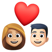 Emoji 👩🏼‍❤️‍👨🏻 Coppia Con Cuore - Donna: Carnagione Abbastanza Chiara, Uomo: Carnagione Chiara su Facebook 13.1.