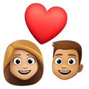 👩🏼‍❤️‍👨🏽 Emoji Pareja Enamorada - Mujer: Tono De Piel Claro Medio, Hombre: Tono De Piel Medio en Facebook 13.1.