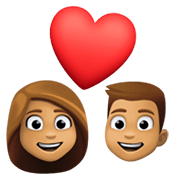 Emoji 👩🏽‍❤️‍👨🏽 Coppia Con Cuore - Donna: Carnagione Olivastra, Uomo: Carnagione Olivastra su Facebook 13.1.