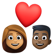 Emoji 👩🏽‍❤️‍👨🏿 Coppia Con Cuore - Donna: Carnagione Olivastra, Uomo: Carnagione Scura su Facebook 13.1.