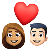 Emoji 👩🏽‍❤️‍👨🏻 Coppia Con Cuore - Donna: Carnagione Olivastra, Uomo: Carnagione Chiara su Facebook 13.1.