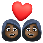 👩🏿‍❤️‍👩🏿 Emoji Casal Apaixonado - Mulher: Pele Escura, Mulher: Pele Escura na Facebook 13.1.