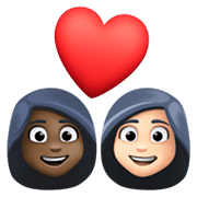 Emoji 👩🏿‍❤️‍👩🏻 Coppia Con Cuore - Donna: Carnagione Scura, Donna: Carnagione Chiara su Facebook 13.1.