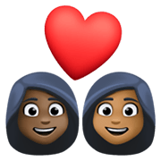 Emoji 👩🏿‍❤️‍👩🏾 Coppia Con Cuore - Donna: Carnagione Scura, Donna: Carnagione Abbastanza Scura su Facebook 13.1.