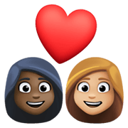 👩🏿‍❤️‍👩🏼 Emoji Pareja Enamorada - Mujer: Tono De Piel Oscuro, Mujer: Tono De Piel Claro Medio en Facebook 13.1.