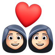 Emoji 👩🏻‍❤️‍👩🏻 Coppia Con Cuore - Donna: Carnagione Chiara, Donna: Carnagione Chiara su Facebook 13.1.