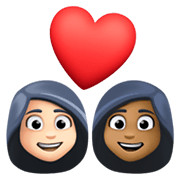 👩🏻‍❤️‍👩🏾 Emoji Pareja Enamorada - Mujer: Tono De Piel Claro, Mujer: Tono De Piel Oscuro Medio en Facebook 13.1.