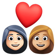 👩🏻‍❤️‍👩🏼 Emoji Pareja Enamorada - Mujer: Tono De Piel Claro, Mujer: Tono De Piel Claro Medio en Facebook 13.1.