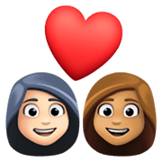 👩🏻‍❤️‍👩🏽 Emoji Pareja Enamorada - Mujer: Tono De Piel Claro, Mujer: Tono De Piel Claro Medio en Facebook 13.1.