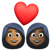 Emoji 👩🏾‍❤️‍👩🏿 Coppia Con Cuore - Donna: Carnagione Abbastanza Scura, Donna: Carnagione Scura su Facebook 13.1.