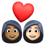 Emoji 👩🏾‍❤️‍👩🏻 Coppia Con Cuore - Donna: Carnagione Abbastanza Scura, Donna: Carnagione Chiara su Facebook 13.1.