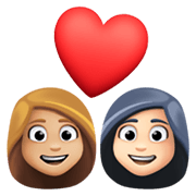 👩🏼‍❤️‍👩🏻 Emoji Pareja Enamorada - Mujer: Tono De Piel Claro Medio, Mujer: Tono De Piel Claro en Facebook 13.1.