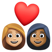 Emoji 👩🏼‍❤️‍👩🏾 Coppia Con Cuore - Donna: Carnagione Abbastanza Chiara, Donna: Carnagione Abbastanza Scura su Facebook 13.1.