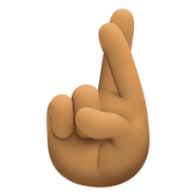 🤞🏽 Emoji Hand mit gekreuzten Fingern: mittlere Hautfarbe Facebook 13.1.