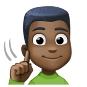 🧏🏿‍♂️ Emoji gehörloser Mann: dunkle Hautfarbe Facebook 13.1.