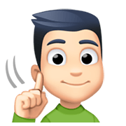 Emoji 🧏🏻‍♂️ Uomo Con Problemi Di Udito: Carnagione Chiara su Facebook 13.1.