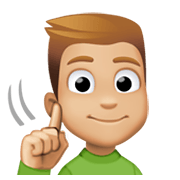 Emoji 🧏🏼‍♂️ Uomo Con Problemi Di Udito: Carnagione Abbastanza Chiara su Facebook 13.1.