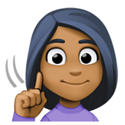 Emoji 🧏🏾‍♀️ Donna Con Problemi Di Udito: Carnagione Abbastanza Scura su Facebook 13.1.