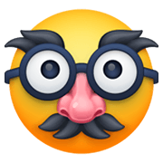 Emoji 🥸 Faccina Travestita su Facebook 13.1.