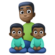 Emoji 👨🏿‍👦🏿‍👦🏿 Famiglia - Uomo, Bambino, Bambino: Carnagione Scura su Facebook 13.1.