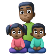 Emoji 👨🏿‍👧🏿‍👦🏿 Famiglia - Uomo, Bambina, Bambino: Carnagione Scura su Facebook 13.1.