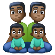 👨🏿‍👨🏿‍👦🏿‍👦🏿 Emoji Familie - Mann, Mann, Junge, Junge: dunkle Hautfarbe Facebook 13.1.