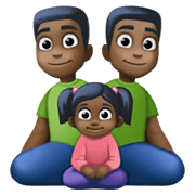 Emoji 👨🏿‍👨🏿‍👧🏿 Famiglia - Uomo, Uomo, Bambina: Carnagione Scura su Facebook 13.1.
